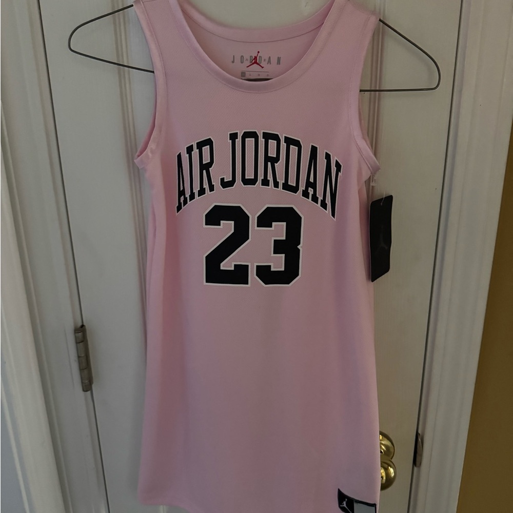 Jordan Pink Tank Top with Red Logo